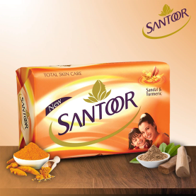  Santoor Sandal and Turmeric Soap Super Saver Pack, 100g (Pack of 4)