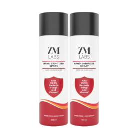 ZM Labs Regular Spray Pack of 2 (250 ML each) Hand Sanitizer 