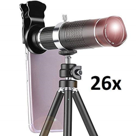 SKY trip 4K HD Mobile Phone Telephoto Lens 26X Tripod Zoom Optical Telescope Camera Lens kit Universal for All Phone, DSLR Blur Background Effect Macro Lens & Wide Angle Effect Lens